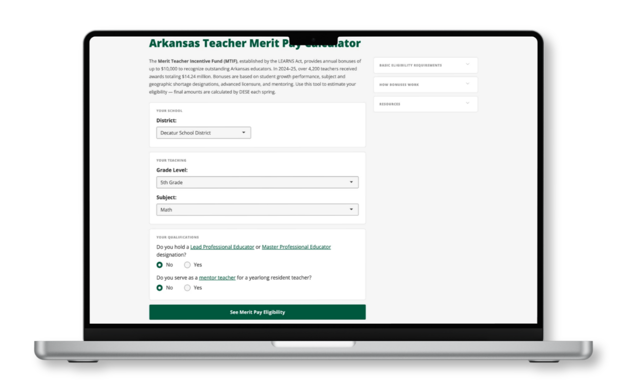 Merit Pay Calculator tool